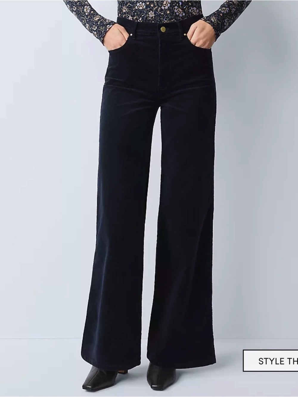 BOGO Ann Taylor Black Corduroy Mid-Rise Wide Leg Pants